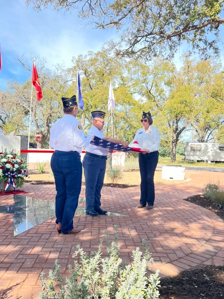 Photo from the ribbon cutting ceremony at the memorial