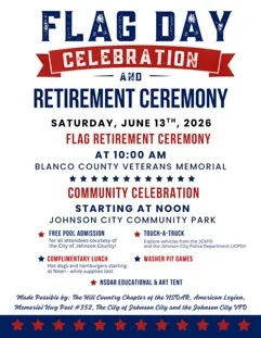 Flyer for the Flag Day Celebration and Retirement Ceremony, Saturday, June 13, 2026